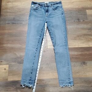 Agolde distressed high waist 90's light wash jeans